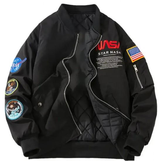 Joe Rogan Nasa Black Bomber Jacket Joe Rogan Nasa Black Bomber Jacket