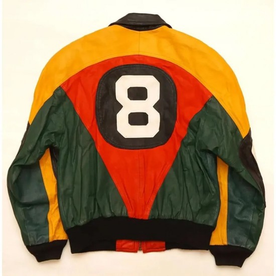 John 8 Ball Bomber Leather Jacket