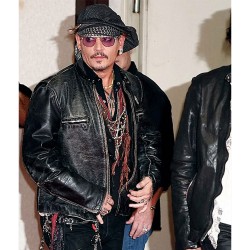 Johnny Depp Distressed Brown Leather Jacket Johnny Depp Distressed Brown Leather Jacket
