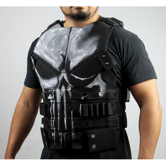 Jon Bernthal Punisher Skull Leather Vest – Frank Castle S3 Black Vest Costume