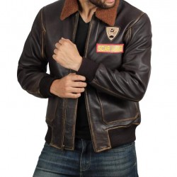 Jumanji 2 Nick Jonas Bomber Leather Jacket