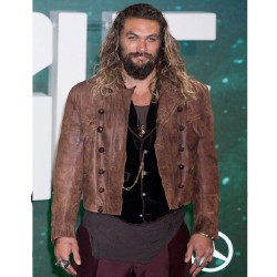 Justice League Jason Momoa Double Breasted Leather Jacket