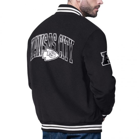 Kansas City Chiefs Blackout Corduroy Varsity Jacket Kansas City Chiefs Blackout Corduroy Varsity Jacket