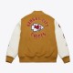 Kansas City Chiefs Dusted Varsity Jacket - Brown/Cream