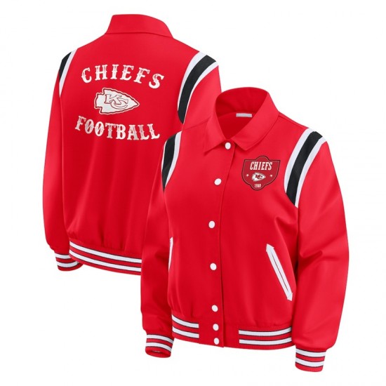 Kansas City Chiefs Lightweight Red Varsity Satin Jacket