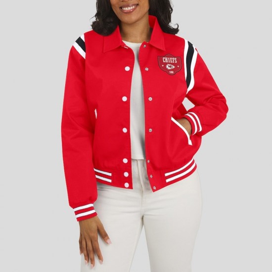 Kansas City Chiefs Lightweight Red Varsity Satin Jacket