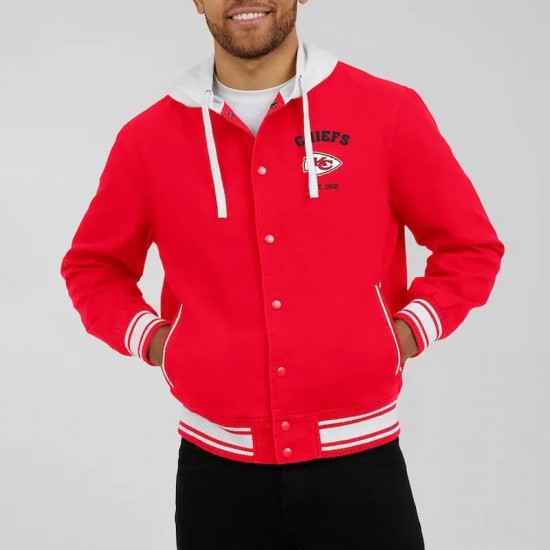 Kansas City Chiefs Red Cotton Hooded Jacket Kansas City Chiefs Red Cotton Hooded Jacket