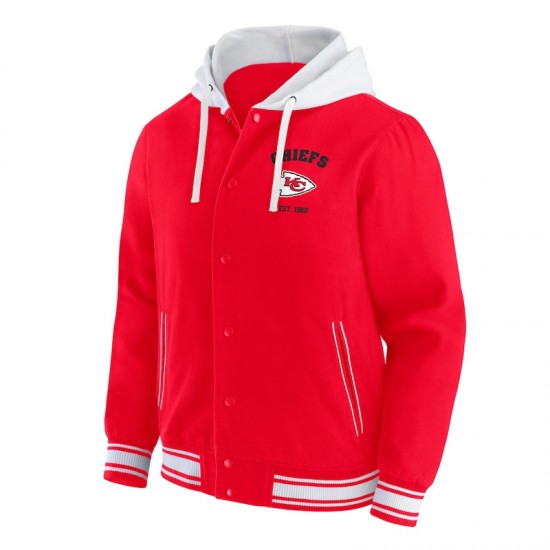 Kansas City Chiefs Red Cotton Hooded Jacket Kansas City Chiefs Red Cotton Hooded Jacket