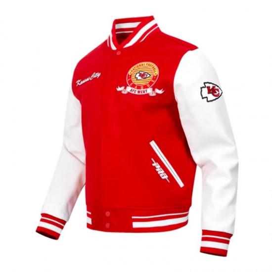 Kansas City Chiefs Team Badge Classic Rib Varsity Jacket