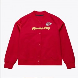 Kansas City Chiefs Throwback Graphics Red Satin Jacket