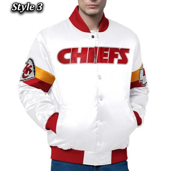Kansas City Chiefs Triple Option Varsity Satin Jacket