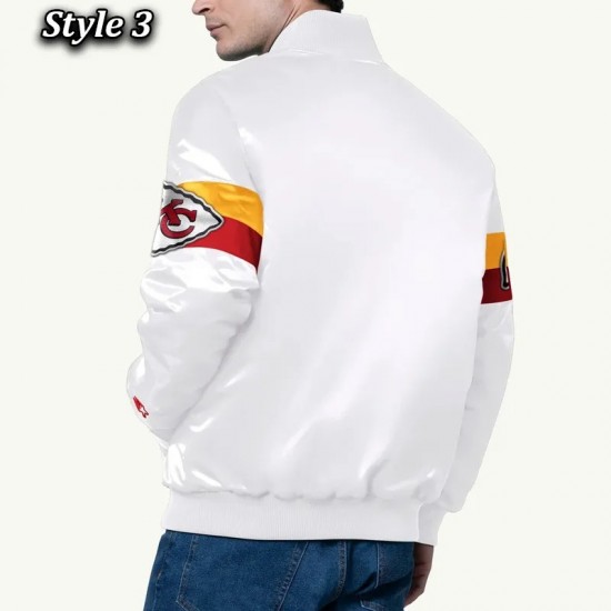Kansas City Chiefs Triple Option Varsity Satin Jacket