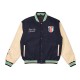 Kansas City Current Navy and Beige Varsity Jacket Kansas City Current Navy and Beige Varsity Jacket