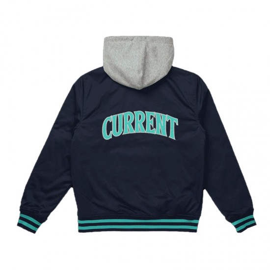 Kansas City Current Navy Hooded Bomber Jacket Kansas City Current Navy Hooded Bomber Jacket