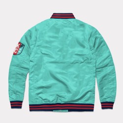 Kansas City Current Teal Varsity Satin Jacket Kansas City Current Teal Varsity Satin Jacket