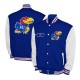 Kansas Jayhawks Fleece Royal and White Varsity Jacket