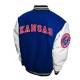 Kansas Jayhawks Royal and White Varsity Jacket Kansas Jayhawks Royal and White Varsity Jacket