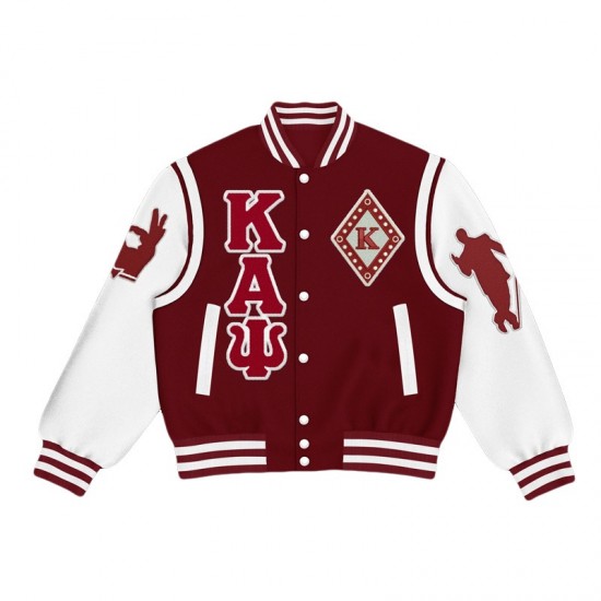 Kappa Alpha Psi Burgundy and White Letterman Jacket Kappa Alpha Psi Burgundy and White Letterman Jacket