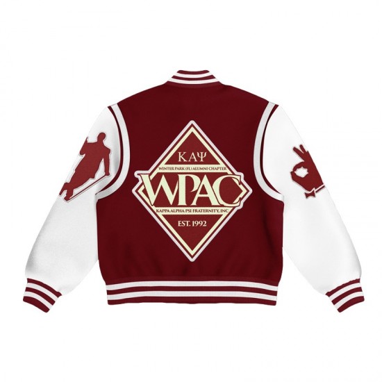 Kappa Alpha Psi Burgundy and White Letterman Jacket Kappa Alpha Psi Burgundy and White Letterman Jacket