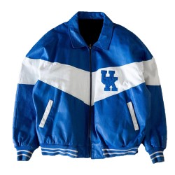 Kentucky Wildcats Blue and White 90’s Leather Jacket Kentucky Wildcats Blue and White 90’s Leather Jacket