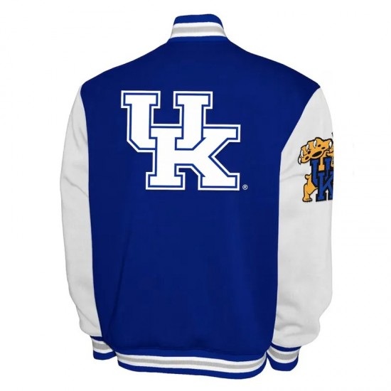 Kentucky Wildcats Fleece Royal and White Varsity Jacket