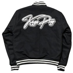 Kingsplay University Black Wool Varsity Jacket Kingsplay University Black Wool Varsity Jacket
