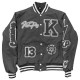 Kingsplay University Grey Varsity Jacket Kingsplay University Grey Varsity Jacket front view varsity jacket
