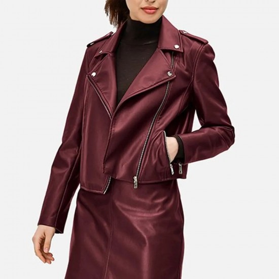 Kold X Windy Sh’Kia Maroon Leather Jacket Kold X Windy Sh’Kia Maroon Leather Jacket