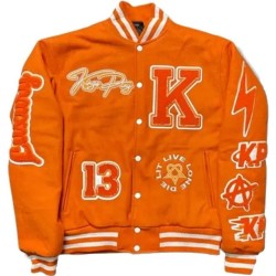 KP University Orange Varsity Jacket KP University Orange Varsity Jacket