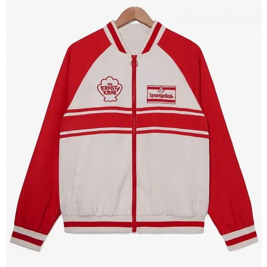 Krusty Krab Pizza Red and White Bomber Jacket