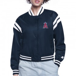 LA Angels Printed Logo Varsity Satin Jacket LA Angels Printed Logo Varsity Satin Jacket