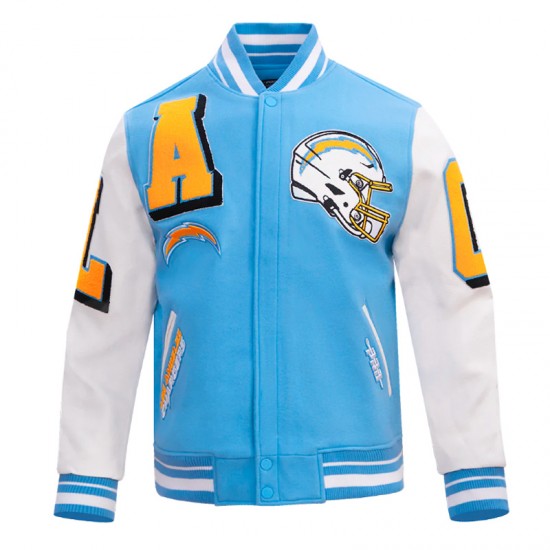 LA Chargers Mashup Rib Varsity Wool/Leather Jacket LA Chargers Mashup Rib Varsity Wool/Leather Jacket