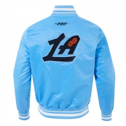 LA Clippers 2024/25 City Edition Chenille Blue Satin Jacket LA Clippers 2024/25 City Edition Chenille Blue Satin Jacket