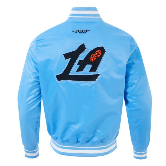 LA Clippers 2024/25 City Edition Chenille Blue Satin Jacket LA Clippers 2024/25 City Edition Chenille Blue Satin Jacket