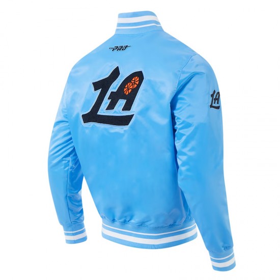 LA Clippers 2024/25 City Edition Chenille Blue Satin Jacket LA Clippers 2024/25 City Edition Chenille Blue Satin Jacket