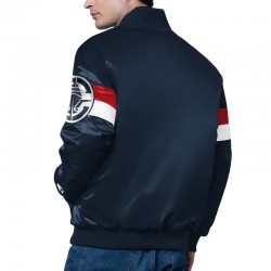 LA Clippers Triple Option Varsity Satin Jacket LA Clippers Triple Option Varsity Satin Jacket