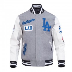 LA Dodgers Area Code Classic Rib Varsity Jacket LA Dodgers Area Code Classic Rib Varsity Jacket