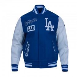 LA Dodgers Area Code Classic Rib Varsity Jacket LA Dodgers Area Code Classic Rib Varsity Jacket