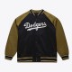 LA Dodgers Black/Olive Satin Double Clutch Jacket LA Dodgers Black/Olive Satin Double Clutch Jacket