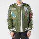 LA Dodgers Full-Zip Bomber Satin Jacket LA Dodgers Full-Zip Bomber Satin Jacket