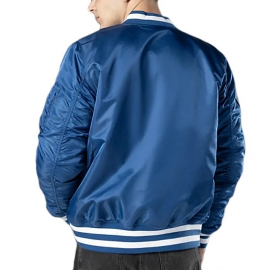 LA Dodgers Full-Zip Bomber Satin Jacket LA Dodgers Full-Zip Bomber Satin Jacket