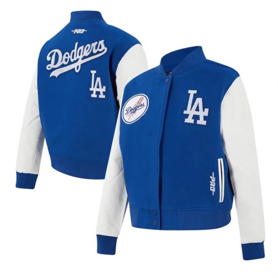 LA Dodgers Game Day Classics Royal Varsity Wool/Leather Jacket