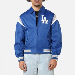 LA Dodgers Retro Stadium Blue Satin Jacket