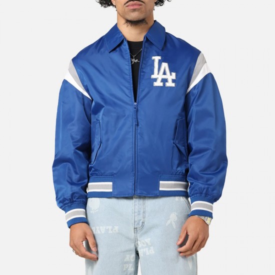 LA Dodgers Retro Stadium Blue Satin Jacket LA Dodgers Retro Stadium Blue Satin Jacket