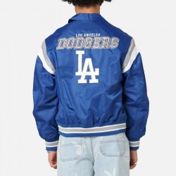 LA Dodgers Retro Stadium Blue Satin Jacket