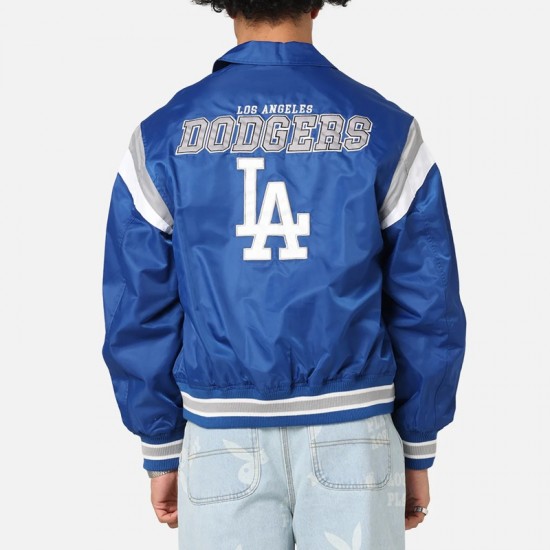 LA Dodgers Retro Stadium Blue Satin Jacket