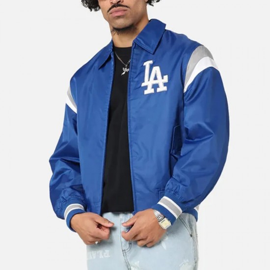 LA Dodgers Retro Stadium Blue Satin Jacket