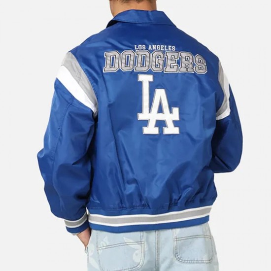 LA Dodgers Retro Stadium Blue Satin Jacket