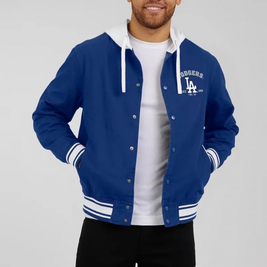 LA Dodgers Royal Cotton Hooded Jacket LA Dodgers Royal Cotton Hooded Jacket