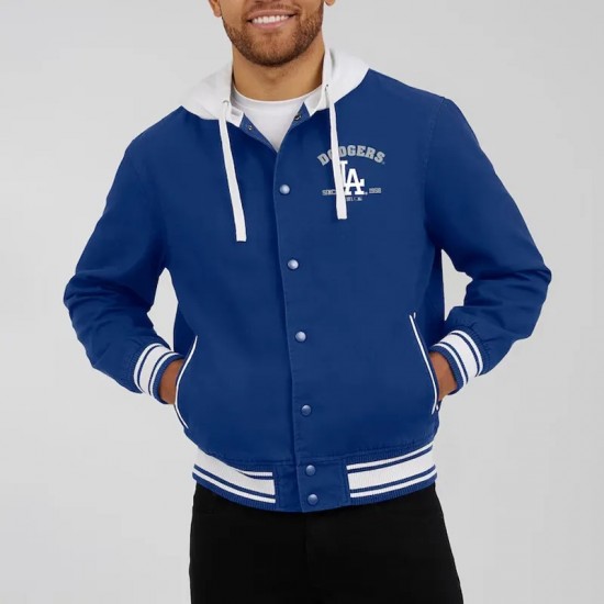 LA Dodgers Royal Cotton Hooded Jacket LA Dodgers Royal Cotton Hooded Jacket
